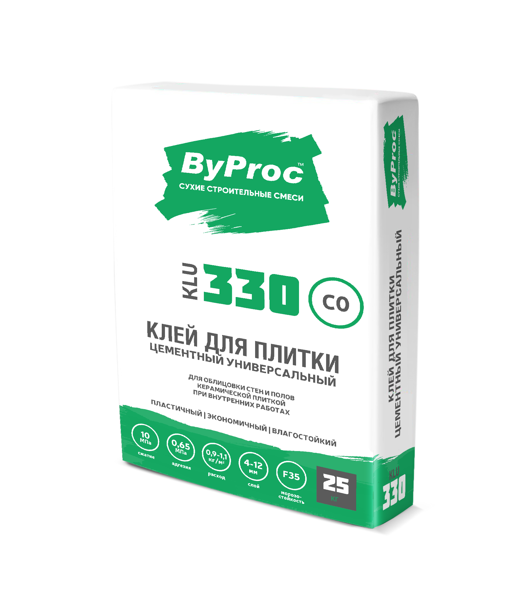 Клей для плитки цементный универсальный ByProc KLU-330