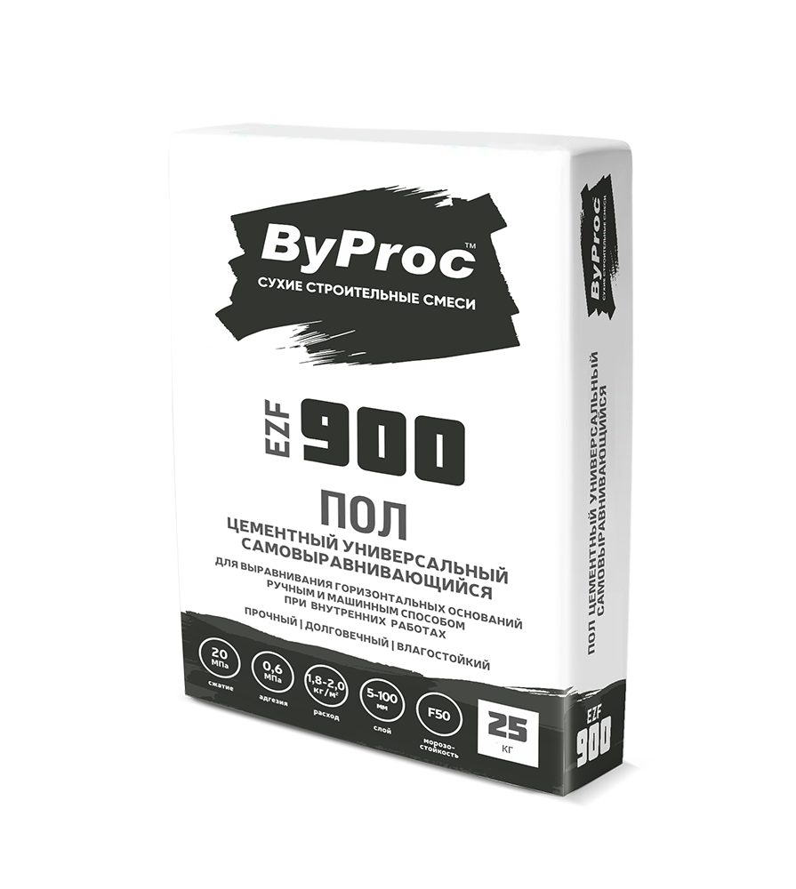 Пол цементный универсальный самовыравнивающийся ByProc EZF-900