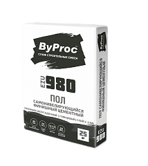 Пол самонивелирующийся финишный цементный ByProc EZU-980