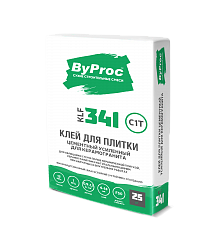 Клей для плитки цементный усиленный для керамогранита ByProc KLF-341